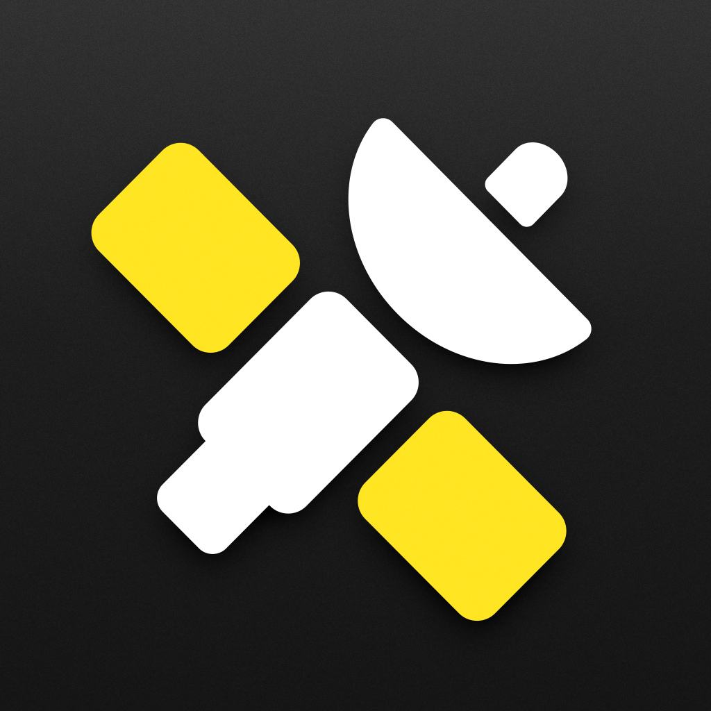 NetNewsWire for iOS dark mode app icon: Earth with a satellite orbiting above it, in the foreground.