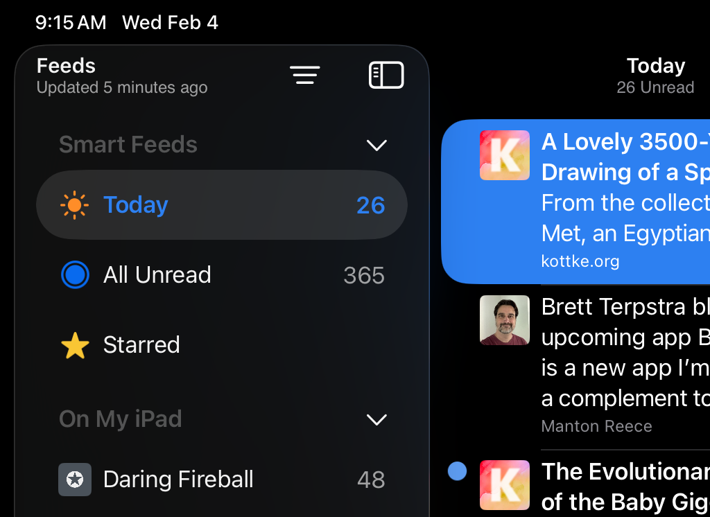 Screenshot showing NetNewsWire in light mode.